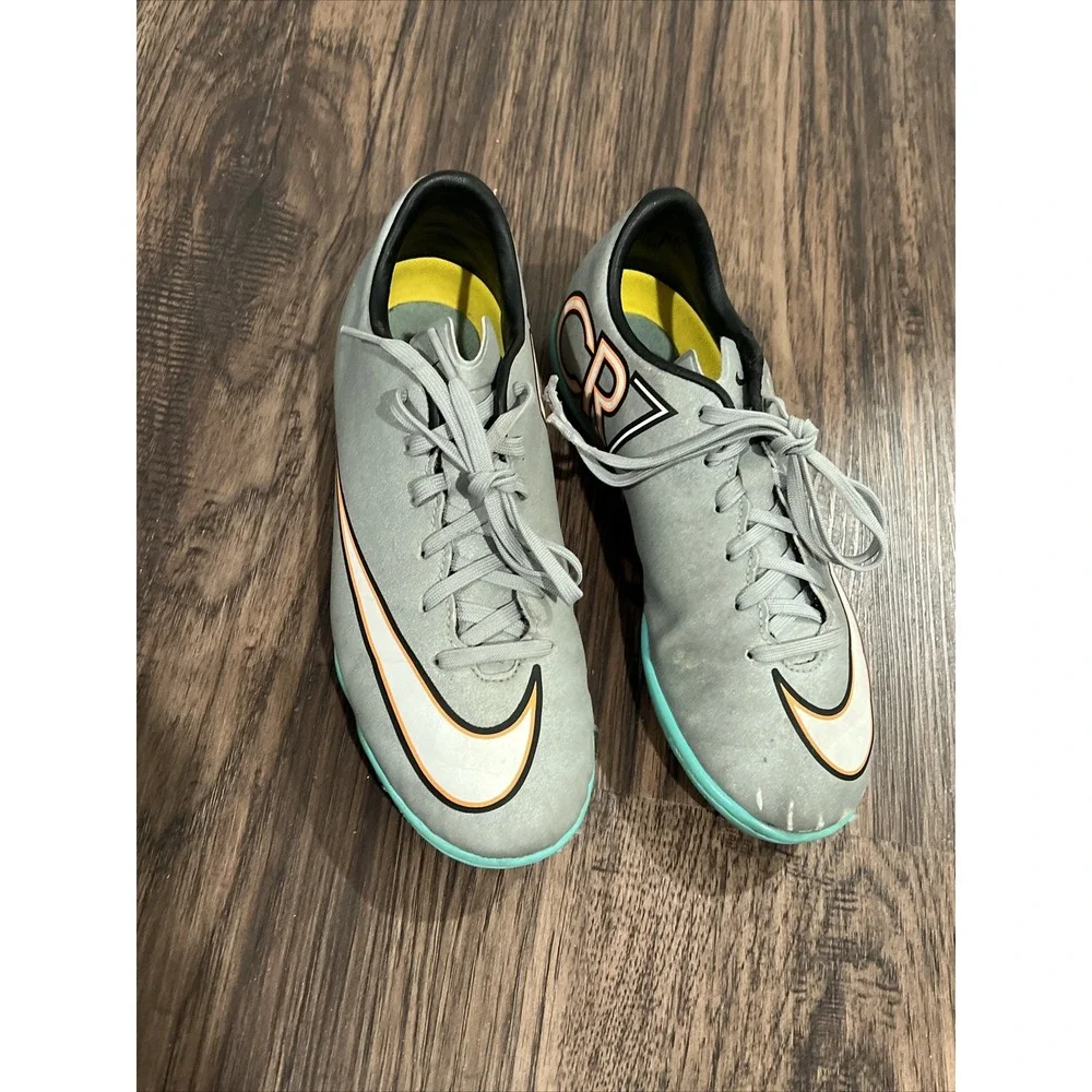 Nike Mercurial Victory V CR IC Gray Blue Indoor soccer Shoes 3.5Y
